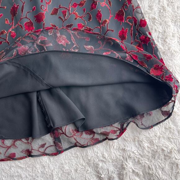 Vintage velvet burnout floral prom formal dress maxi gown Ann Taylor 90s Y2K - Picture 9 of 14